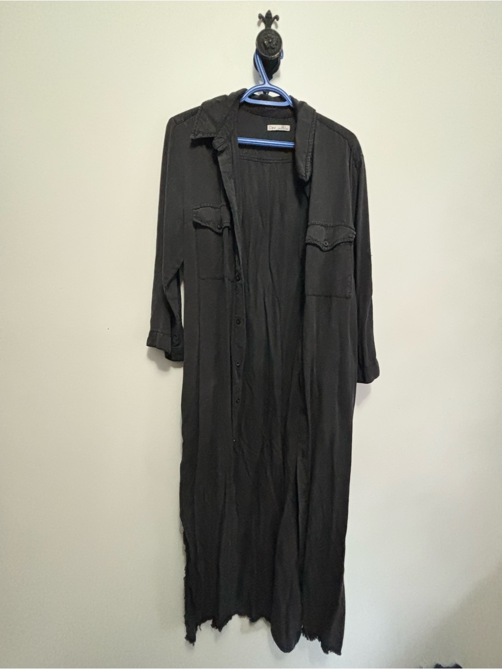 Dex Black Button-Front Maxi Dress
